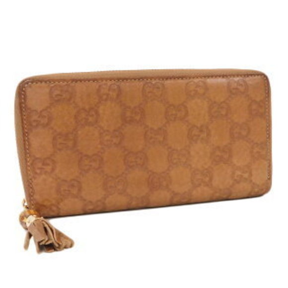 Gucci Guccissima Bamboo Zip Long Wallet Brown - Picture 1 of 8
